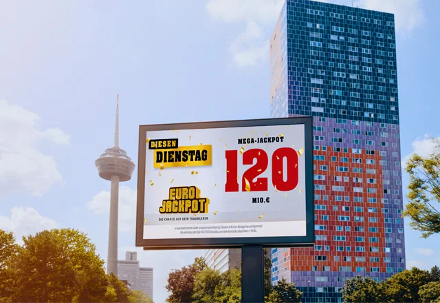 241115Eurojackpot_Aussenwerbung_Dienstag – (c) Schlag und Roy GmbH640 252 Hochgewinne Eurojakcpot 1. Halbjahr 2021