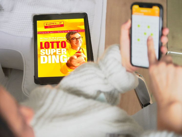 Lotto-SuperDing-Werbung auf Tablet | WestLotto